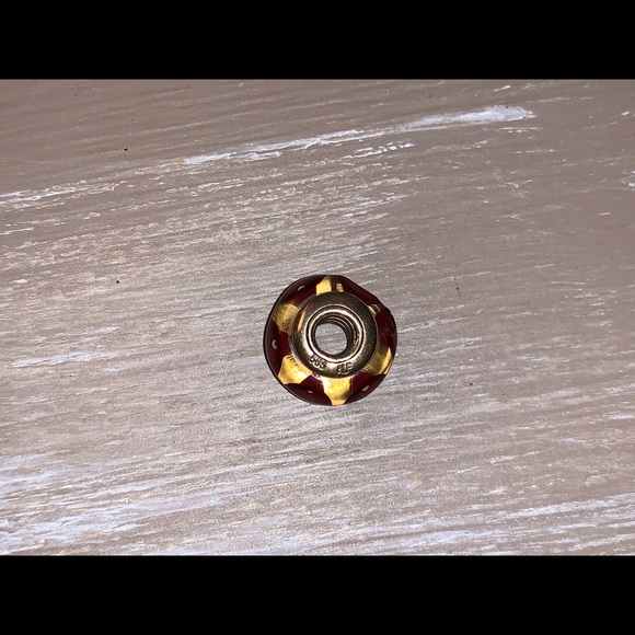 14k gold pandora murano bead glass charm - Picture 8 of 8